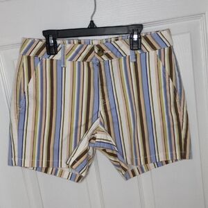 Mid Rise Midi 5" Inseam Striped Pastel Neutral A.N.A. Shorts Pockets Summer Y2K
